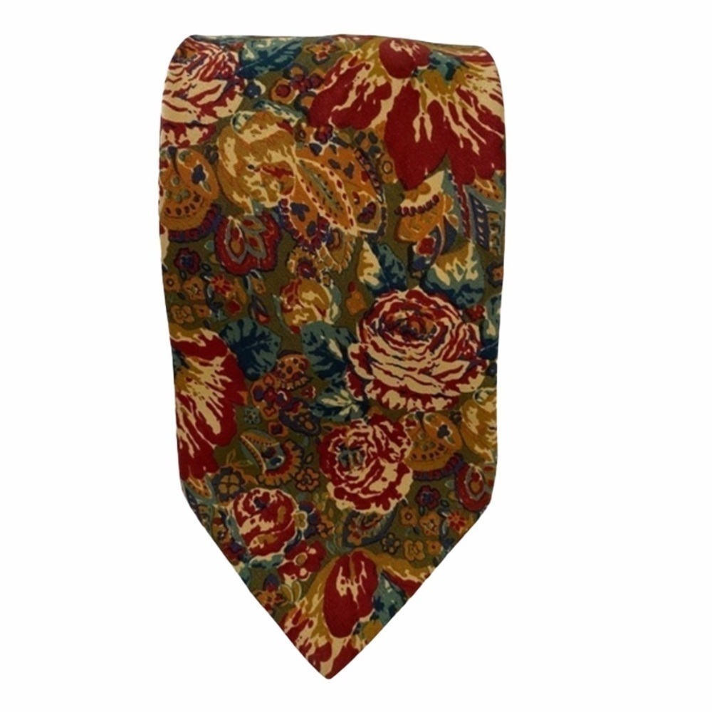 FENDI Men’s Floral Tie 100% Silk Made in Italy OS